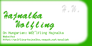 hajnalka wolfling business card